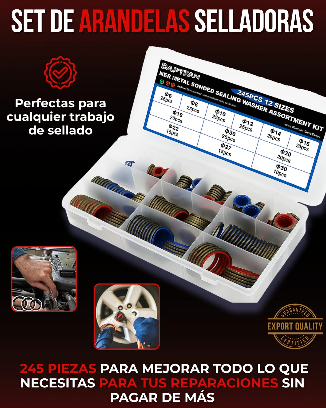 - 1 Set de Arandelas selladoras x245 Piezas