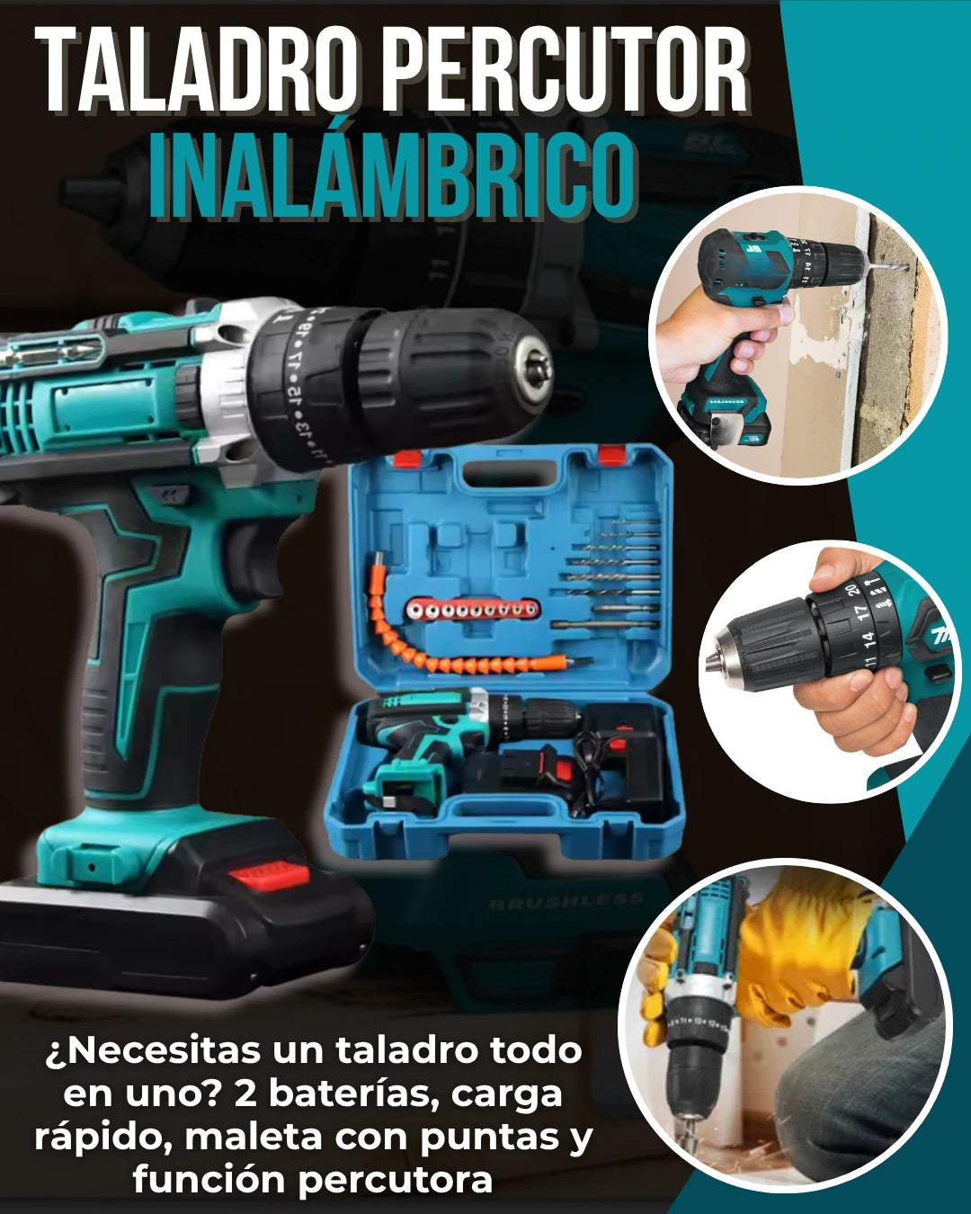 - 1 Taladro Percutor Inalámbrico