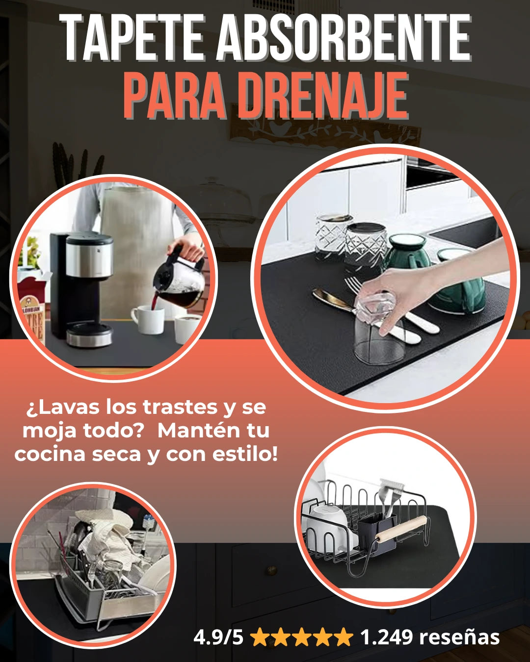 - Paga 1 y Lleva 2 Tapetes Absorbentes para Drenaje