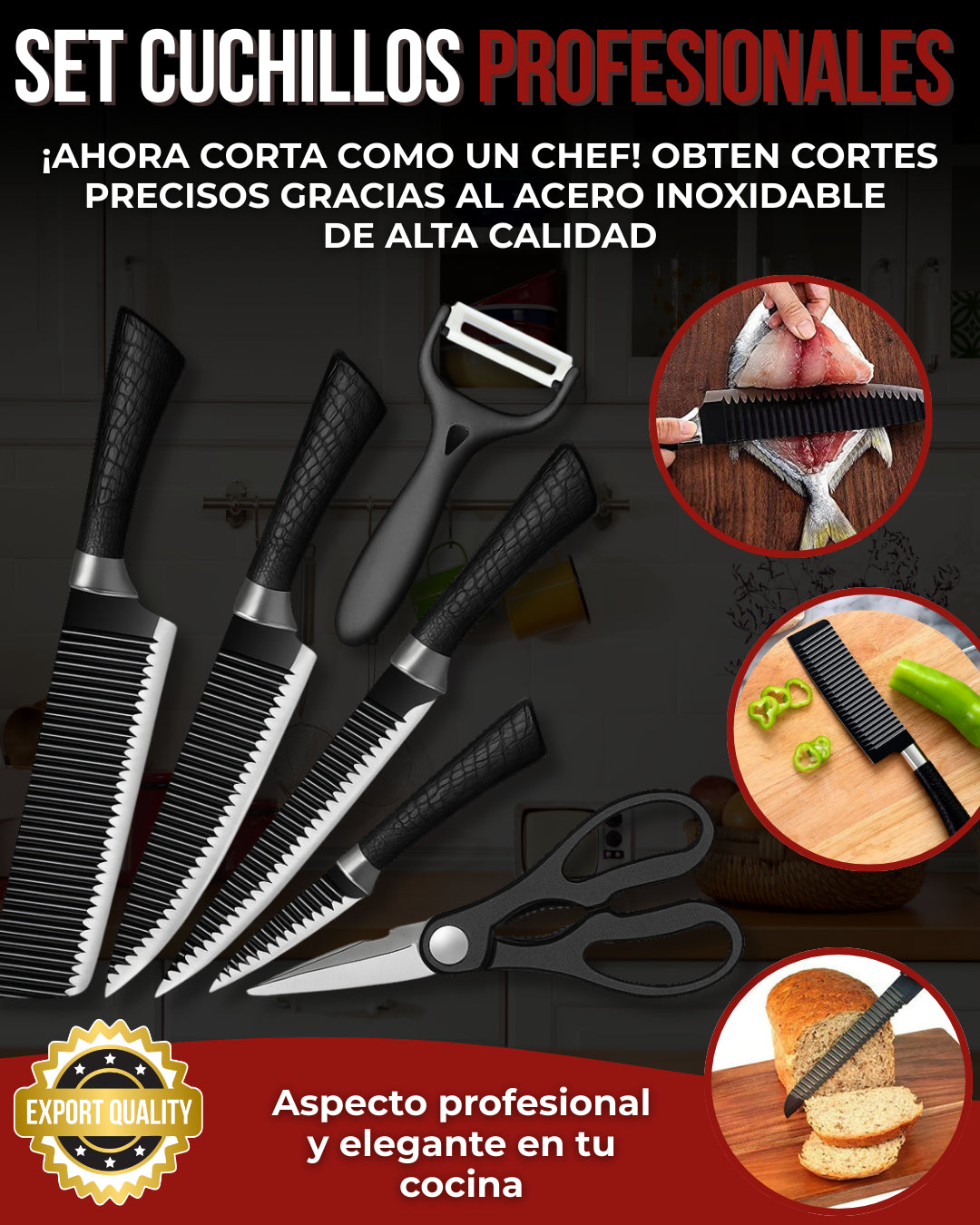 - 1 Set de Cuchillos Profesionales