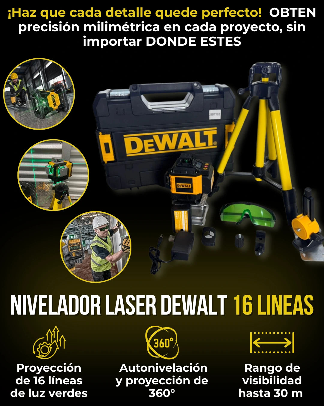 - 1 Nivelador Laser Dewalt 16 Lineas
