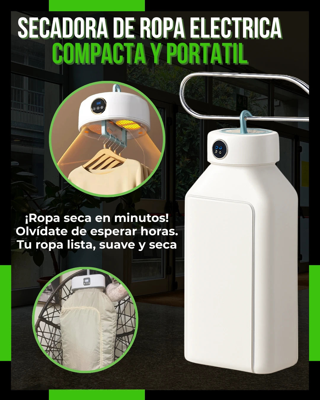 - 1 Secadora De Ropa Eléctrica Portátil