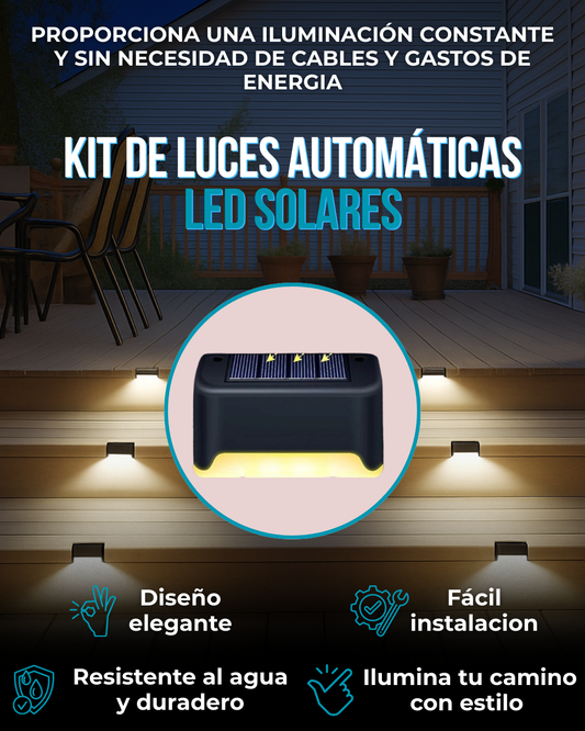 - 1 Kit X4 Unidades de Luces Led Automáticas Solares